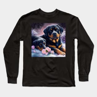 Rottweilers Loves Snow Long Sleeve T-Shirt